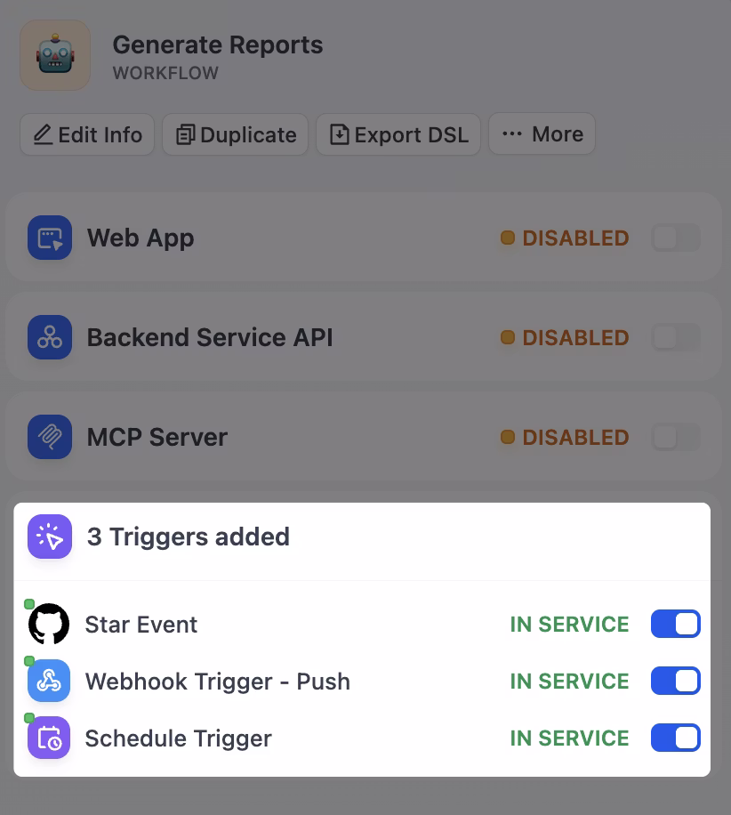 Enable or Disable Published Triggers